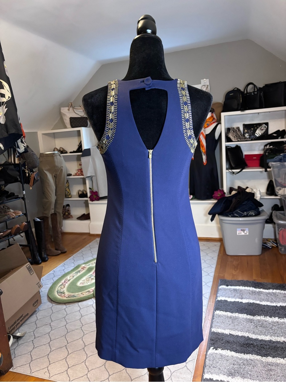 Lilly Pulitzer Blue Embellished Sheath Dress Size 0 -Cocktail, Wedding, Resort - Picture 5 of 10